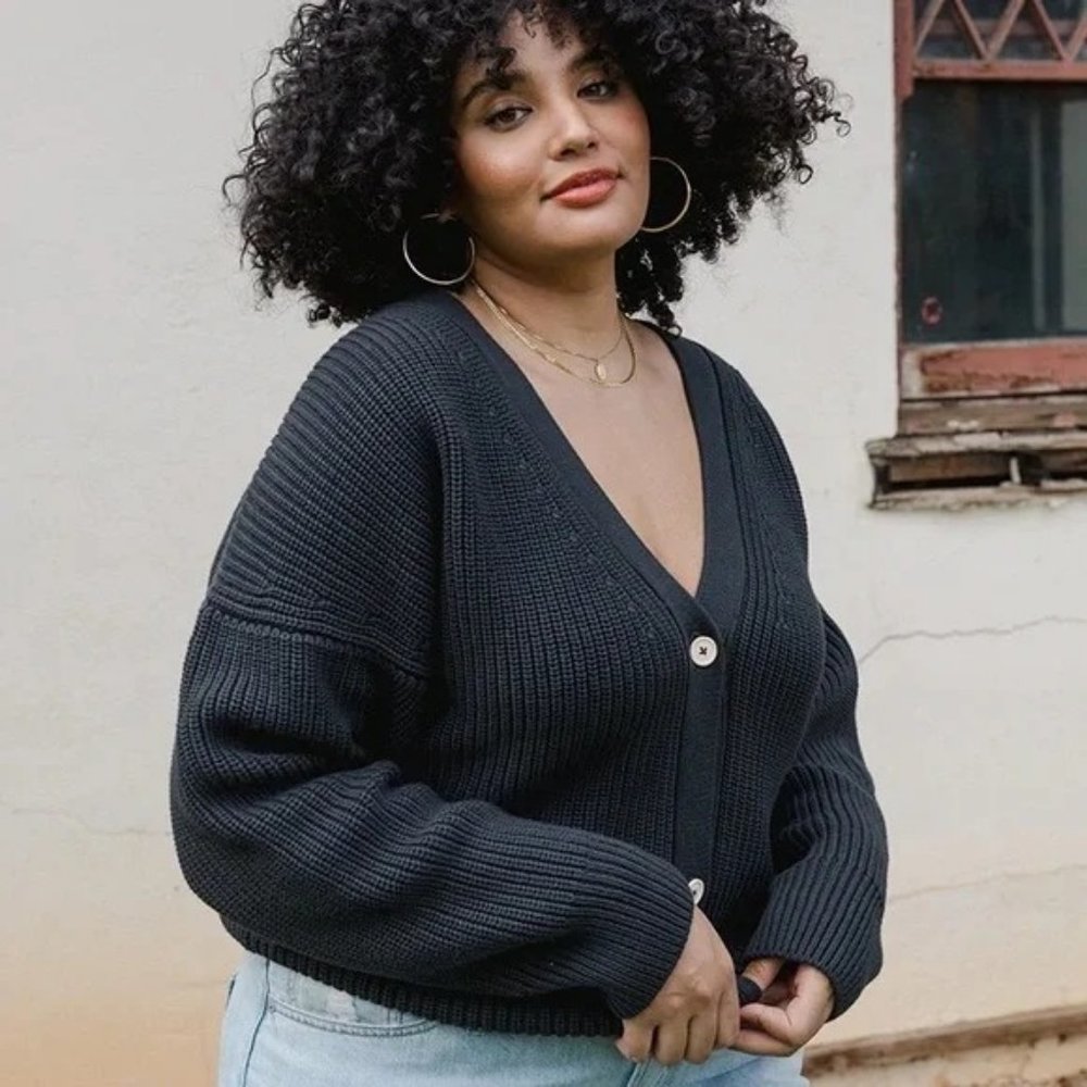 Tradland Shelter Cardigan Sweater in Storm Medium
